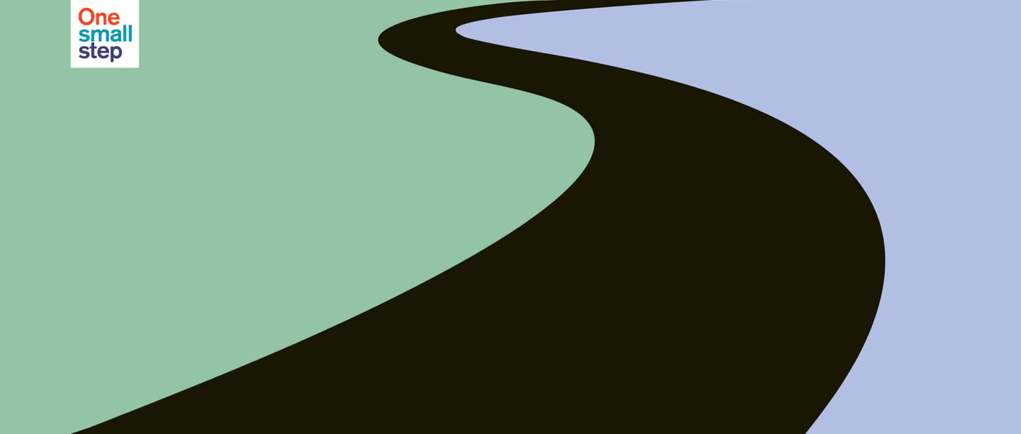 Illustrated road showing how Forager Project is at the beginning of taking steps toward sustainability.