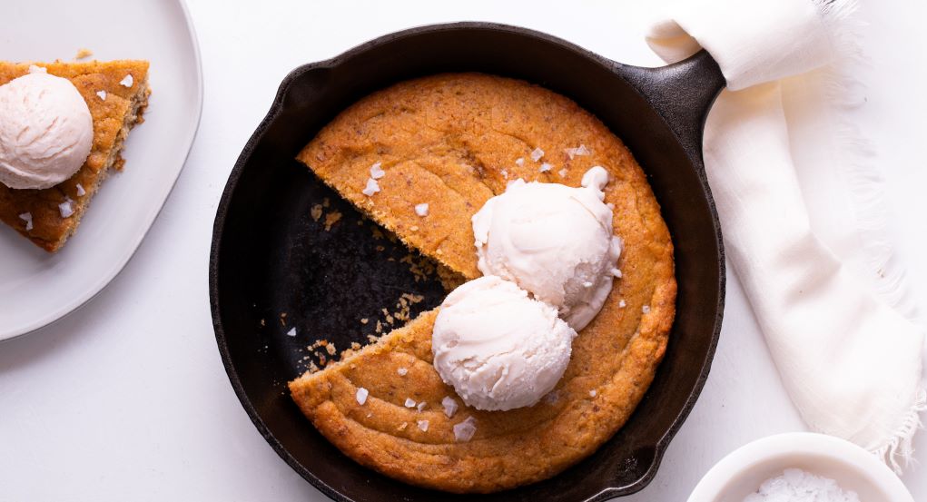 Skillet Blondie with Vegan Ice Cream