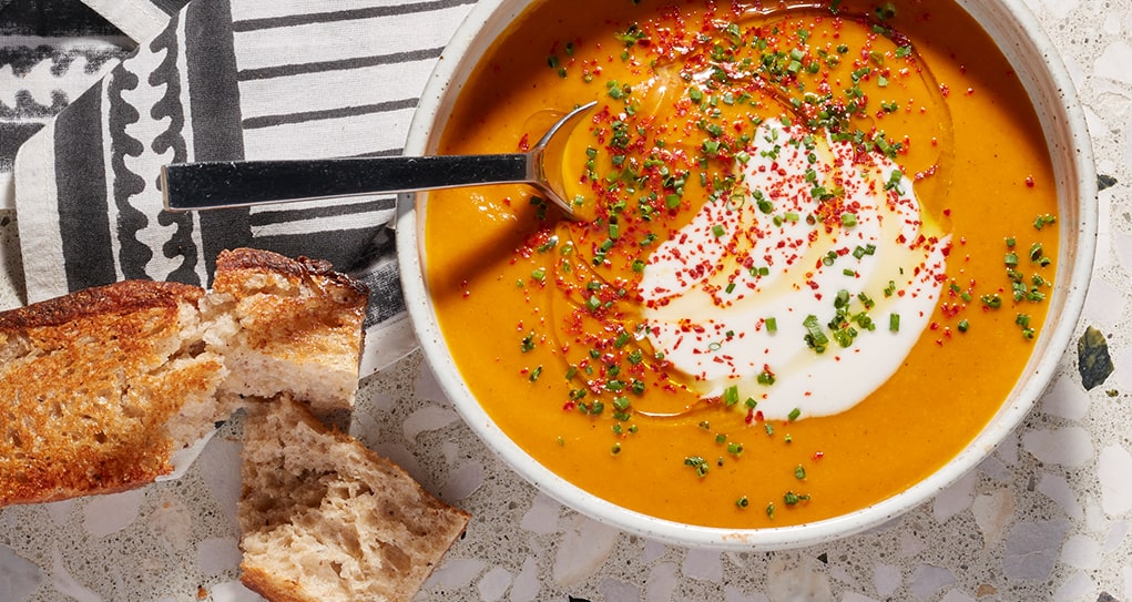 Spiced Carrot Soup with Cashewmilk Yogurt Recipe