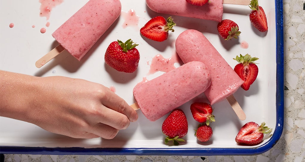 Strawberry Cashewmilk Yogurt Popsicles Recipe