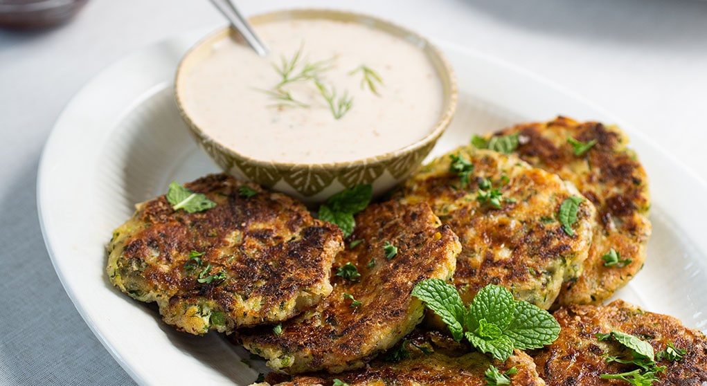 Zucchini Fritters with Yogurt Dip Recipe