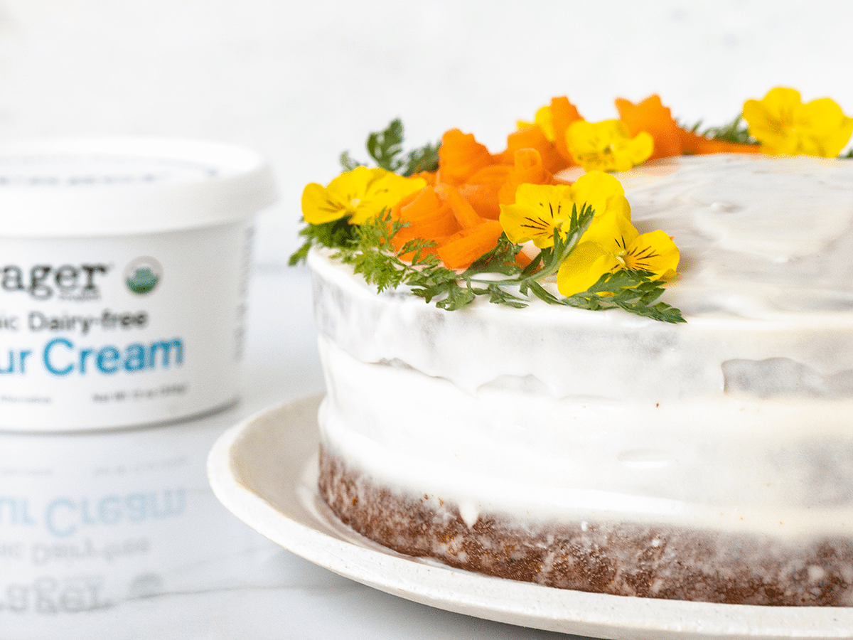 Carrot Cake with Dairy-free Sour Cream Frosting