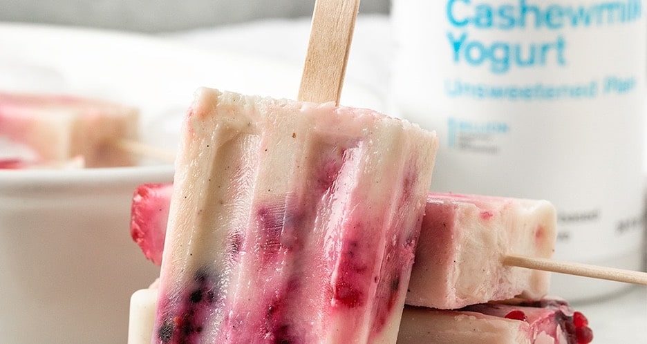 Berry Yogurt Popsicles.